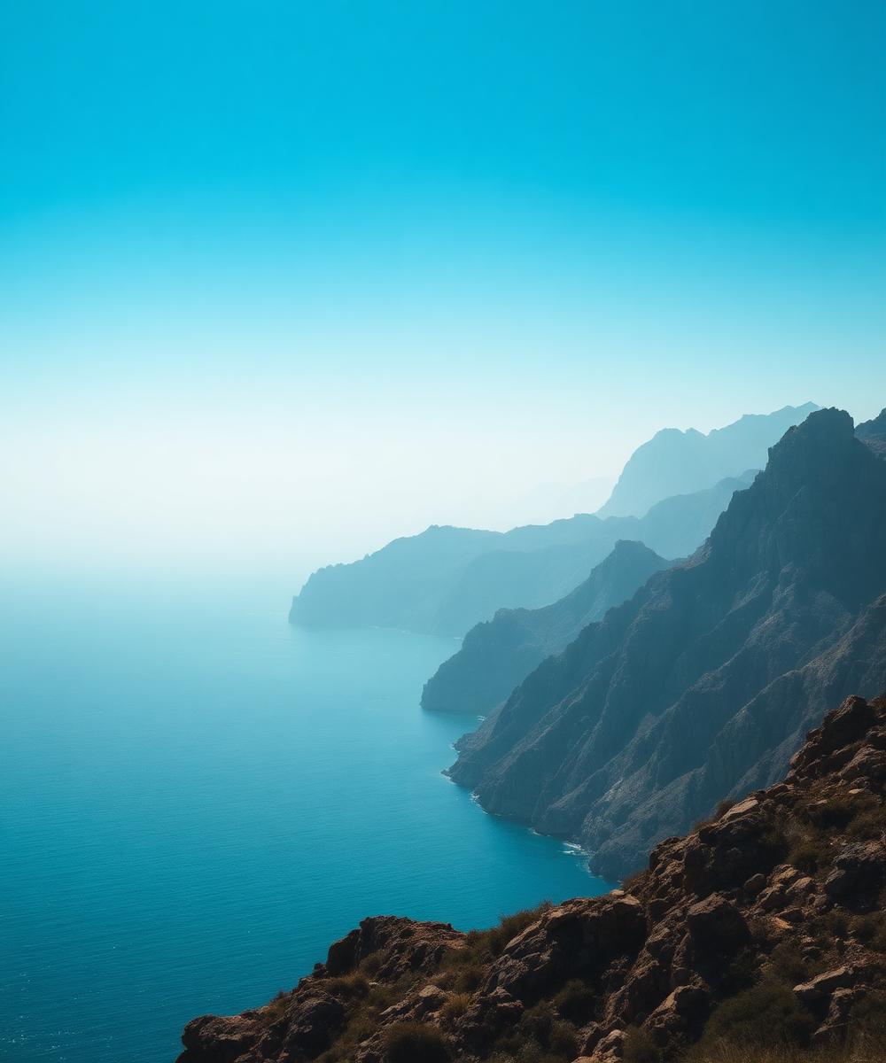Sardinian mountains meeting the sea